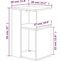 vidaXL Mesas-Mesa auxiliar madera contrachapada 36x30x56 cm