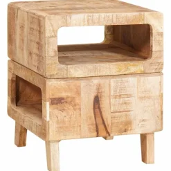 vidaXL Mesas-Mesa Auxiliar Marrón 40 x 40 x 49 cm Madera de mango maciza