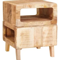 vidaXL Mesas-Mesa Auxiliar Marrón 40 x 40 x 49 cm Madera de mango maciza