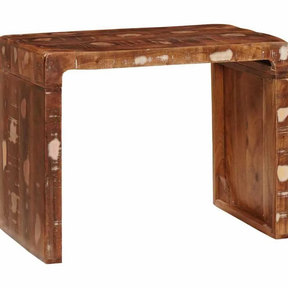 vidaXL Mesas-Mesa Auxiliar Marrón 60 x 35 x 46 cm Madera sólida recuperada