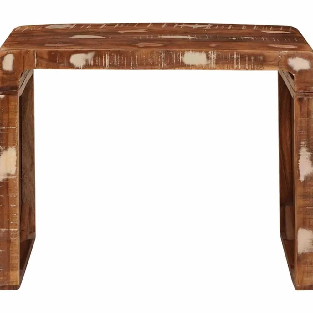 vidaXL Mesas-Mesa Auxiliar Marrón 60 x 35 x 46 cm Madera sólida recuperada