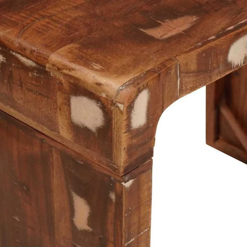 vidaXL Mesas-Mesa Auxiliar Marrón 60 x 35 x 46 cm Madera sólida recuperada