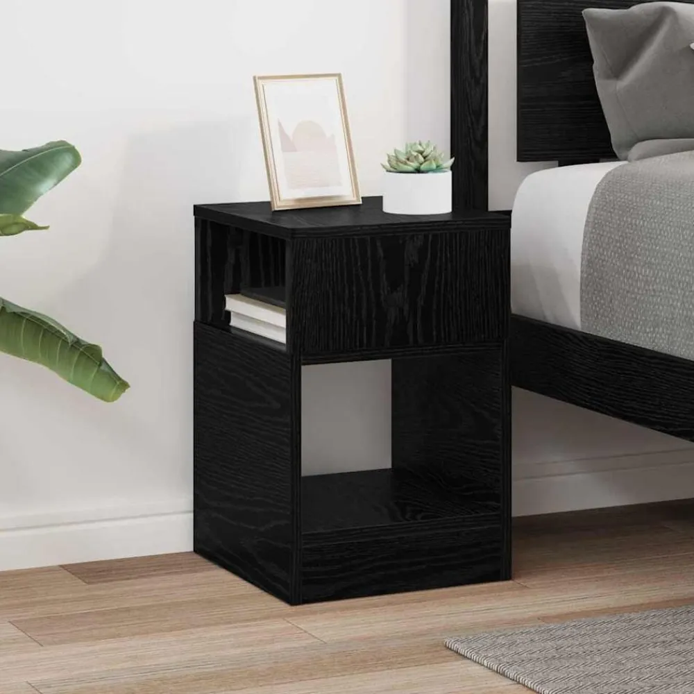vidaXL Mesa Auxiliar 30,5 x 30 x 45 cm Roble negro Hot
