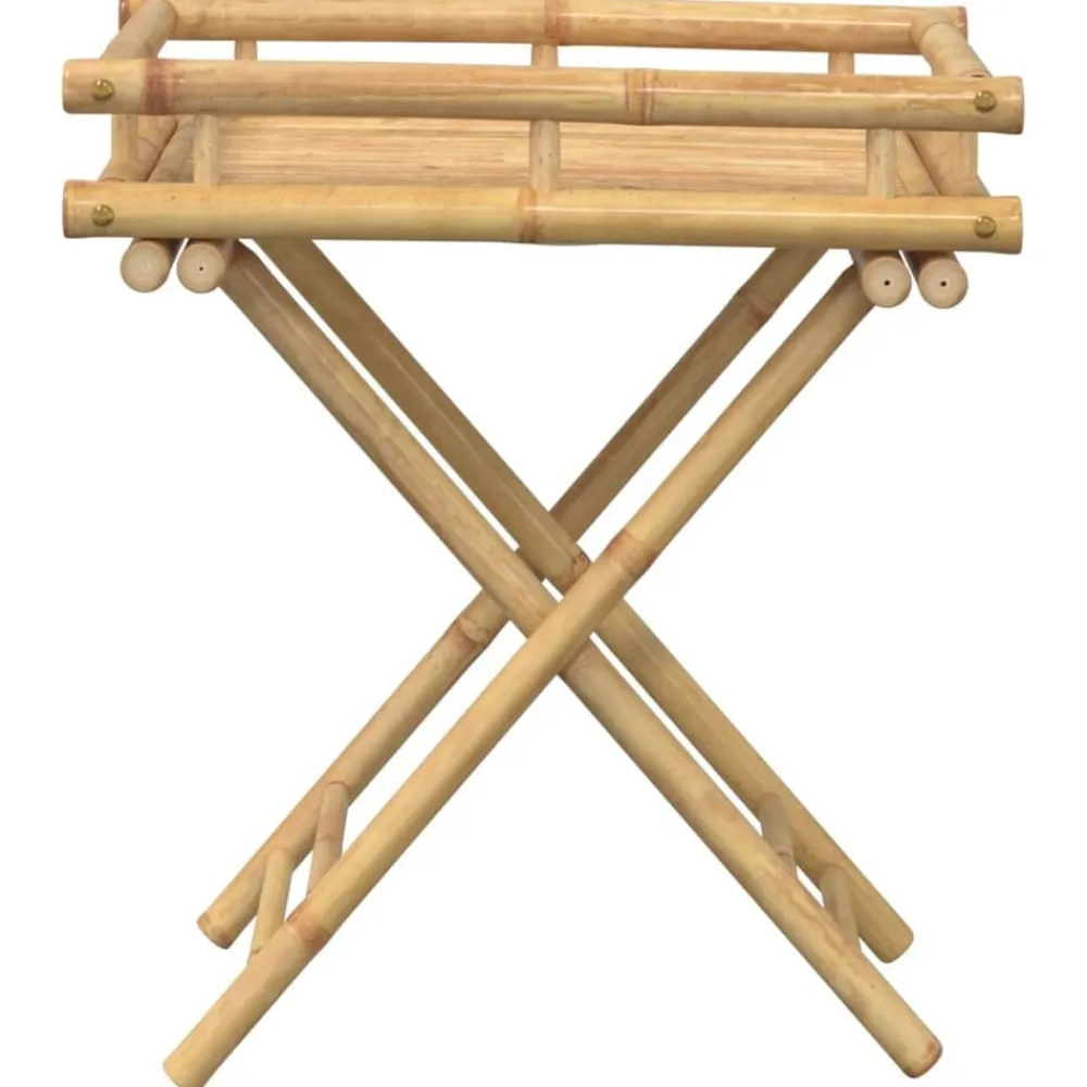 vidaXL Mesas-Mesa bandeja plegable bambú 60x40x68 cm