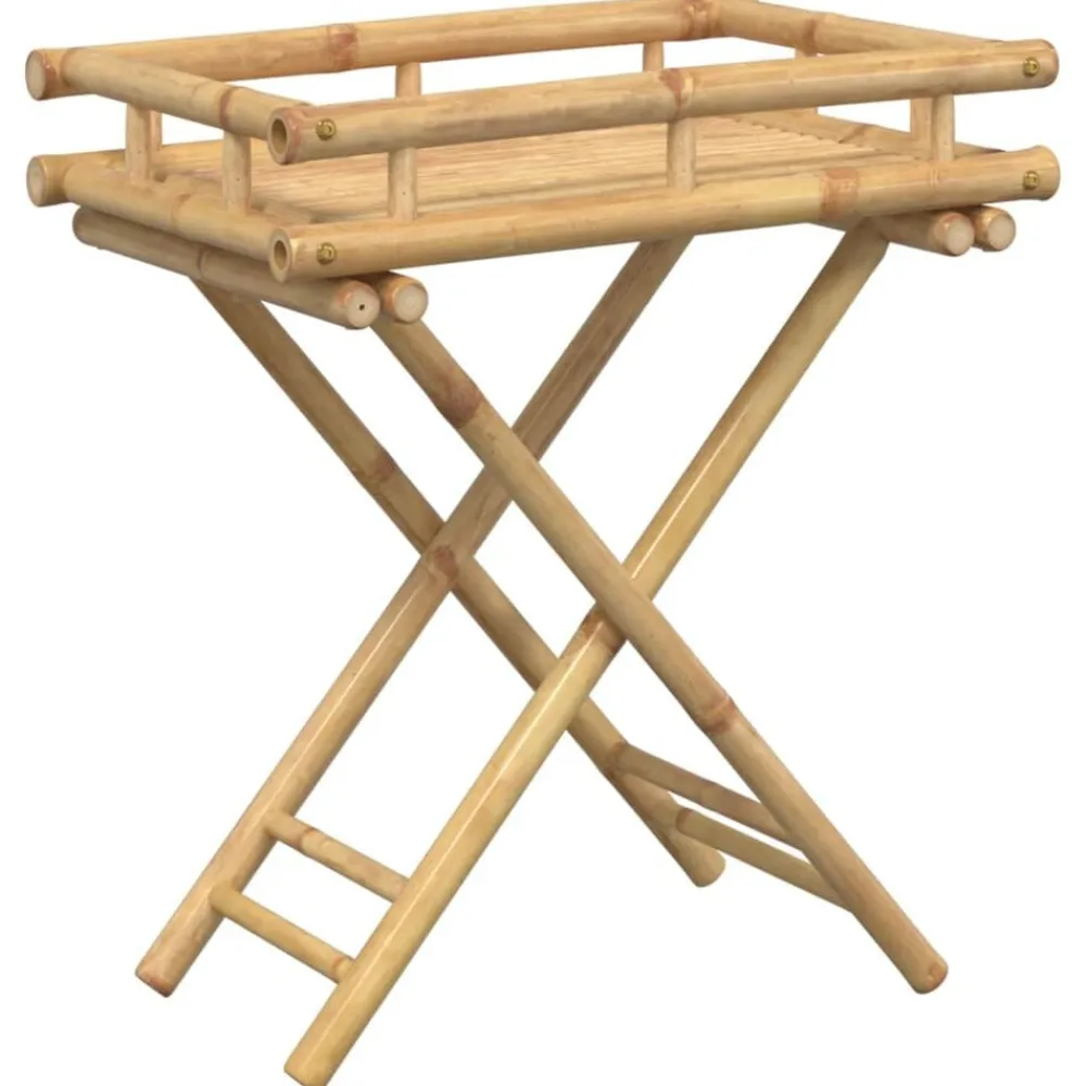vidaXL Mesas-Mesa bandeja plegable bambú 60x40x68 cm