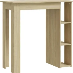 vidaXL Mesas-Mesa bar con estante contrachapada 102x50x103,5 cm