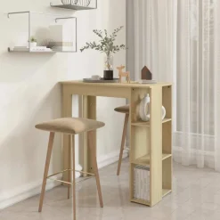 vidaXL Mesas-Mesa bar con estante contrachapada 102x50x103,5 cm