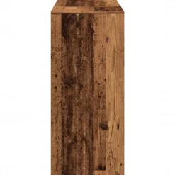 vidaXL Mesa bar con estante madera envejecida 124x46x103,5 cm Madera antigua Best