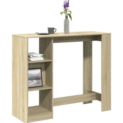 vidaXL Mesa bar con estante madera 124x46x103,5 cm Roble Sonoma Sale