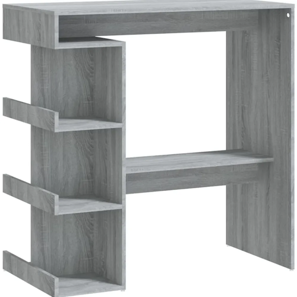 vidaXL Mesa bar estante almacenaje 100x50x101,5 cm Gris sonoma Outlet