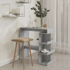 vidaXL Mesa bar estante almacenaje 100x50x101,5 cm Gris sonoma Outlet
