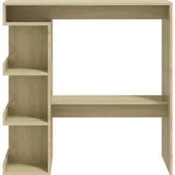 vidaXL Mesas-Mesa bar estante almacenaje contrachapada roble 100x50x101,5 cm