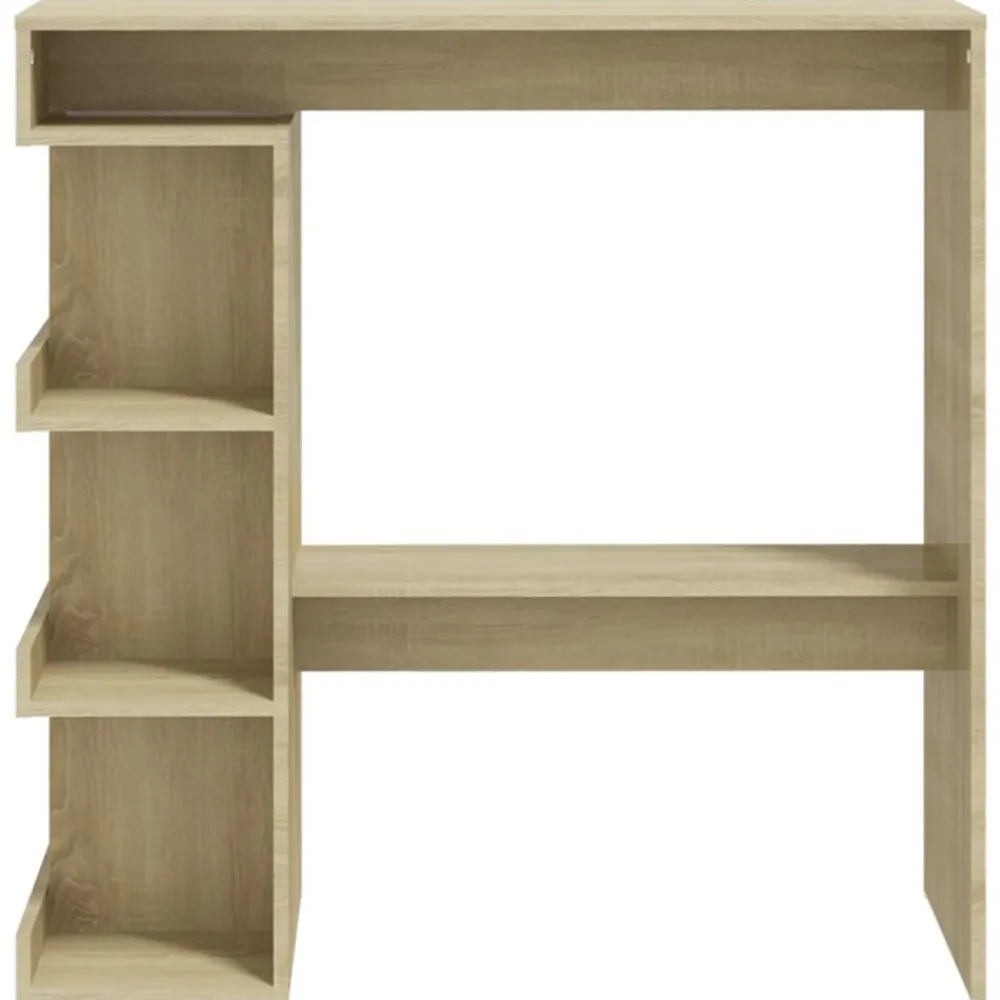 vidaXL Mesas-Mesa bar estante almacenaje contrachapada roble 100x50x101,5 cm