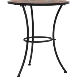 vidaXL Muebles De Jardín-Mesa bistró de mosaico cerámica naranja/gris 60 cm