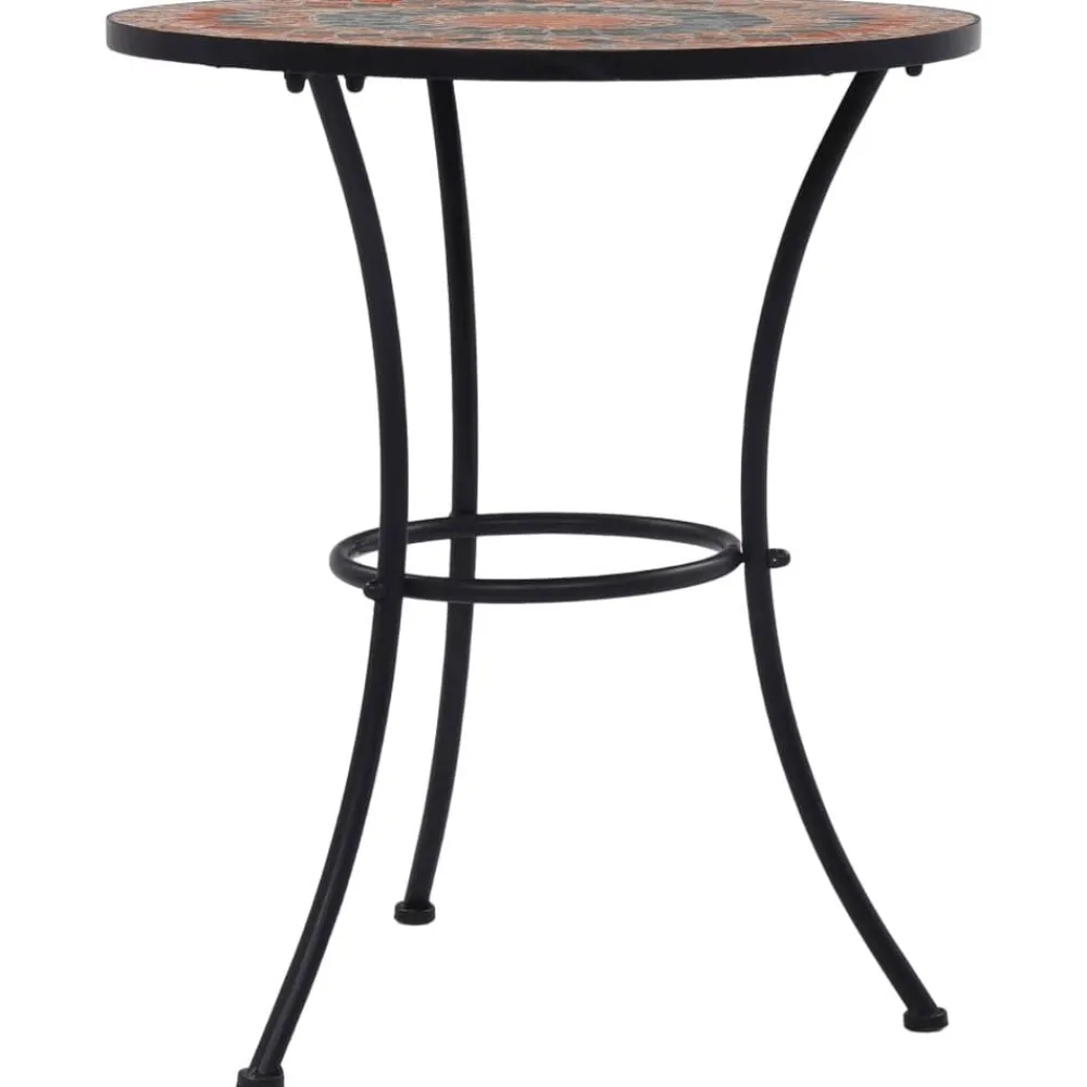 vidaXL Muebles De Jardín-Mesa bistró de mosaico cerámica naranja/gris 60 cm