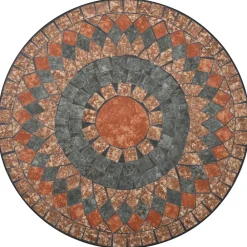 vidaXL Muebles De Jardín-Mesa bistró de mosaico cerámica naranja/gris 60 cm