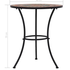 vidaXL Muebles De Jardín-Mesa bistró de mosaico cerámica naranja/gris 60 cm