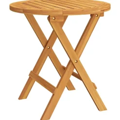 vidaXL Muebles De Jardín-Mesa bistró de terraza madera maciza de acacia Ø46x47 cm