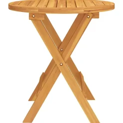vidaXL Muebles De Jardín-Mesa bistró de terraza madera maciza de acacia Ø46x47 cm