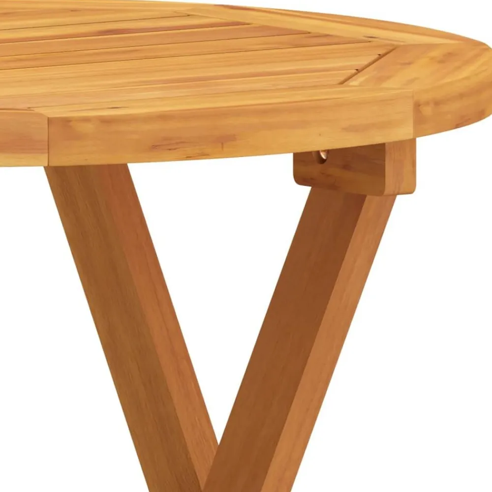 vidaXL Muebles De Jardín-Mesa bistró de terraza madera maciza de acacia Ø46x47 cm