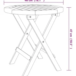 vidaXL Muebles De Jardín-Mesa bistró de terraza madera maciza de acacia Ø46x47 cm
