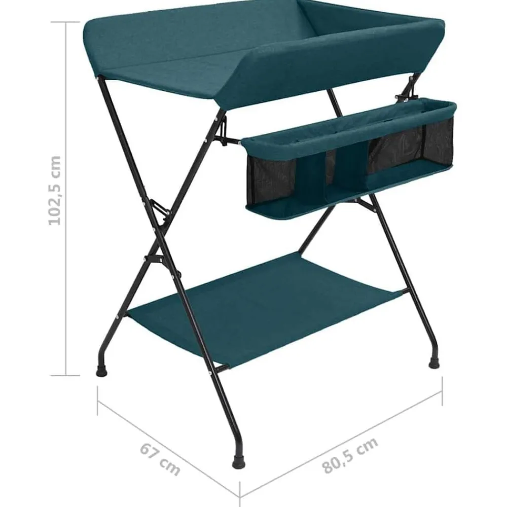 vidaXL Mesa cambiadora de hierro Verde Clearance