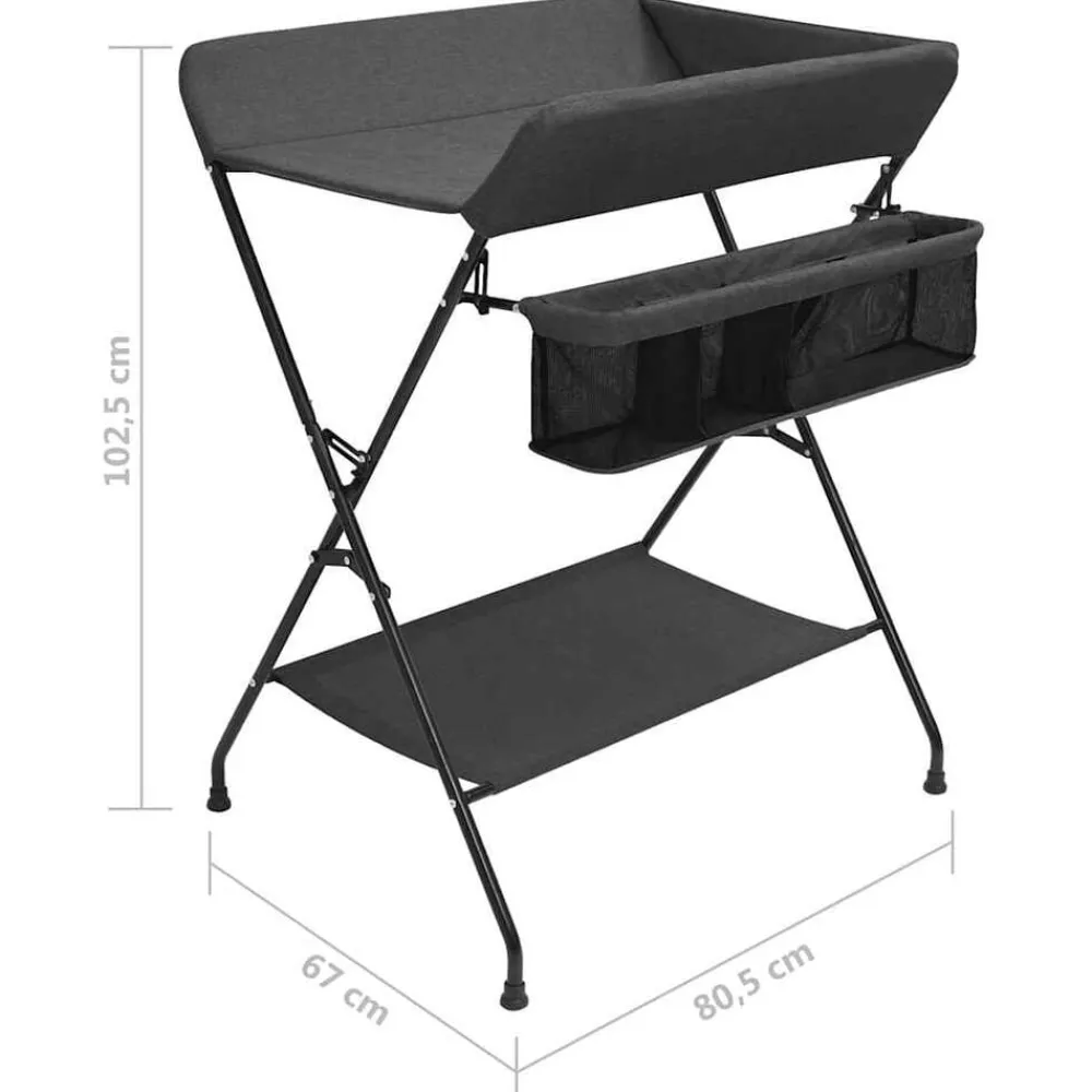 vidaXL Mesa cambiadora hierro gris Antracita Clearance