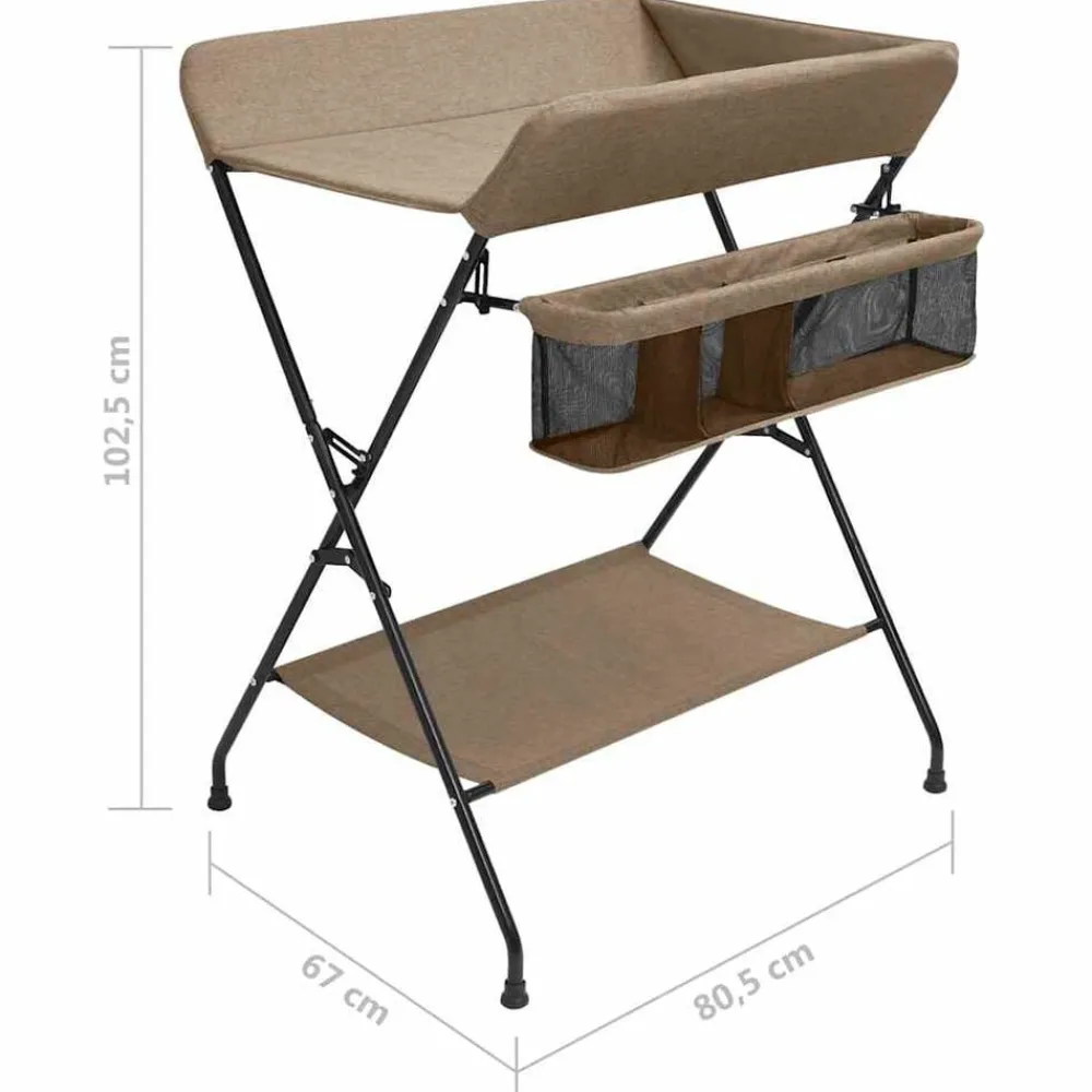 Niños vidaXL Pañales Y Cuidado Del Bebé-Mesa cambiadora hierro gris taupe