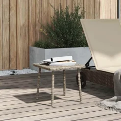 vidaXL Mesa centro jardín rectangular 40x40x37cm Gris claro Outlet