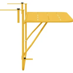 vidaXL Mesa Colgante de Balcón 60 x 39 x 65 cm Acero Mostaza Online