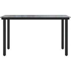 vidaXL Mesa comedor jardín acero y vidrio templado negro 200x100x74 cm Online