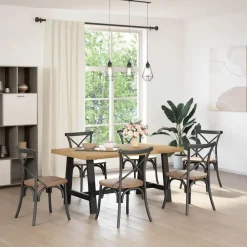 vidaXL Mesa comedor NOAIN patas forma A madera maciza pino 160x90x75cm Hot