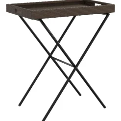 vidaXL Muebles De Jardín-Mesa con bandeja plegable ratán sintético marrón 65x40x75 cm