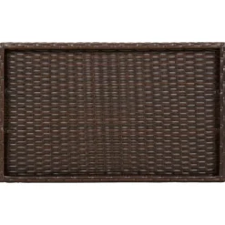 vidaXL Muebles De Jardín-Mesa con bandeja plegable ratán sintético marrón 65x40x75 cm