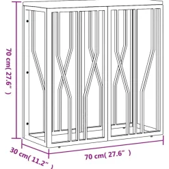 vidaXL Mesa consola acero inoxidable y madera maciza reciclada dorada Dorado