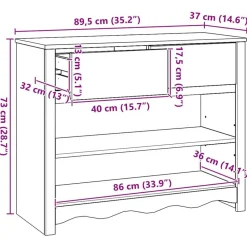 vidaXL Mesa Consola con cajón Drammen Roble 89,5 x 37 x 73 cm color roble Outlet