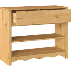 vidaXL Mesa Consola con cajón Drammen Roble 89,5 x 37 x 73 cm color roble Outlet