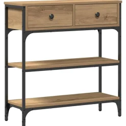 vidaXL Mesa Consola con cajón Roble artesanal 72.5 x 25 x 75 cm Roble artisan New