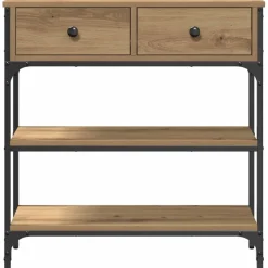 vidaXL Mesa Consola con cajón Roble artesanal 72.5 x 25 x 75 cm Roble artisan New