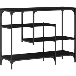 vidaXL Mesa Consola con estante 100 x 35 x 75 cm Roble negro Clearance