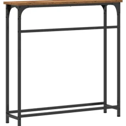 vidaXL Mesas-Mesa Consola con estante Madera vieja 75 x 19,5 x 75 cm