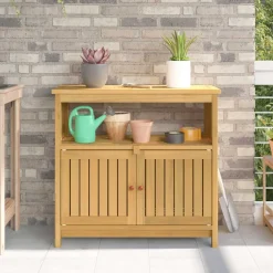 vidaXL Muebles De Jardín-Mesa consola de jardín madera maciza acacia 80x35x75 cm