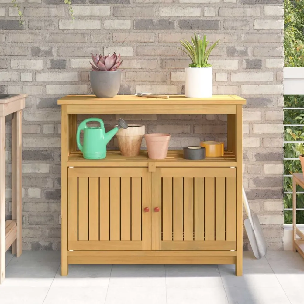 vidaXL Muebles De Jardín-Mesa consola de jardín madera maciza acacia 80x35x75 cm