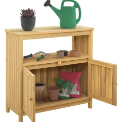 vidaXL Muebles De Jardín-Mesa consola de jardín madera maciza acacia 80x35x75 cm