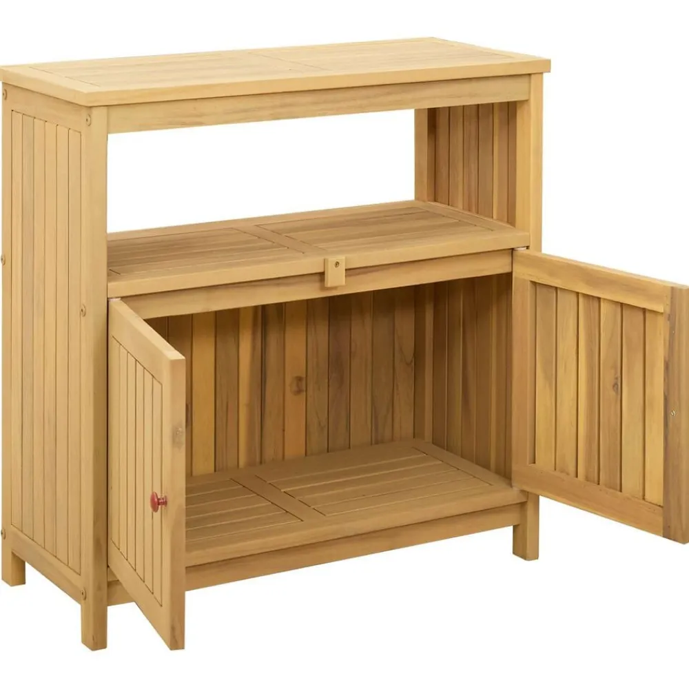vidaXL Muebles De Jardín-Mesa consola de jardín madera maciza acacia 80x35x75 cm