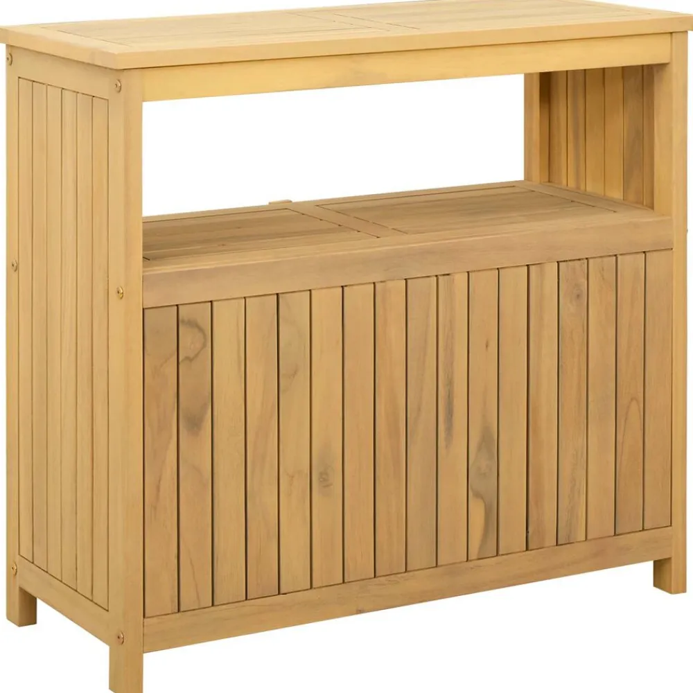 vidaXL Muebles De Jardín-Mesa consola de jardín madera maciza acacia 80x35x75 cm