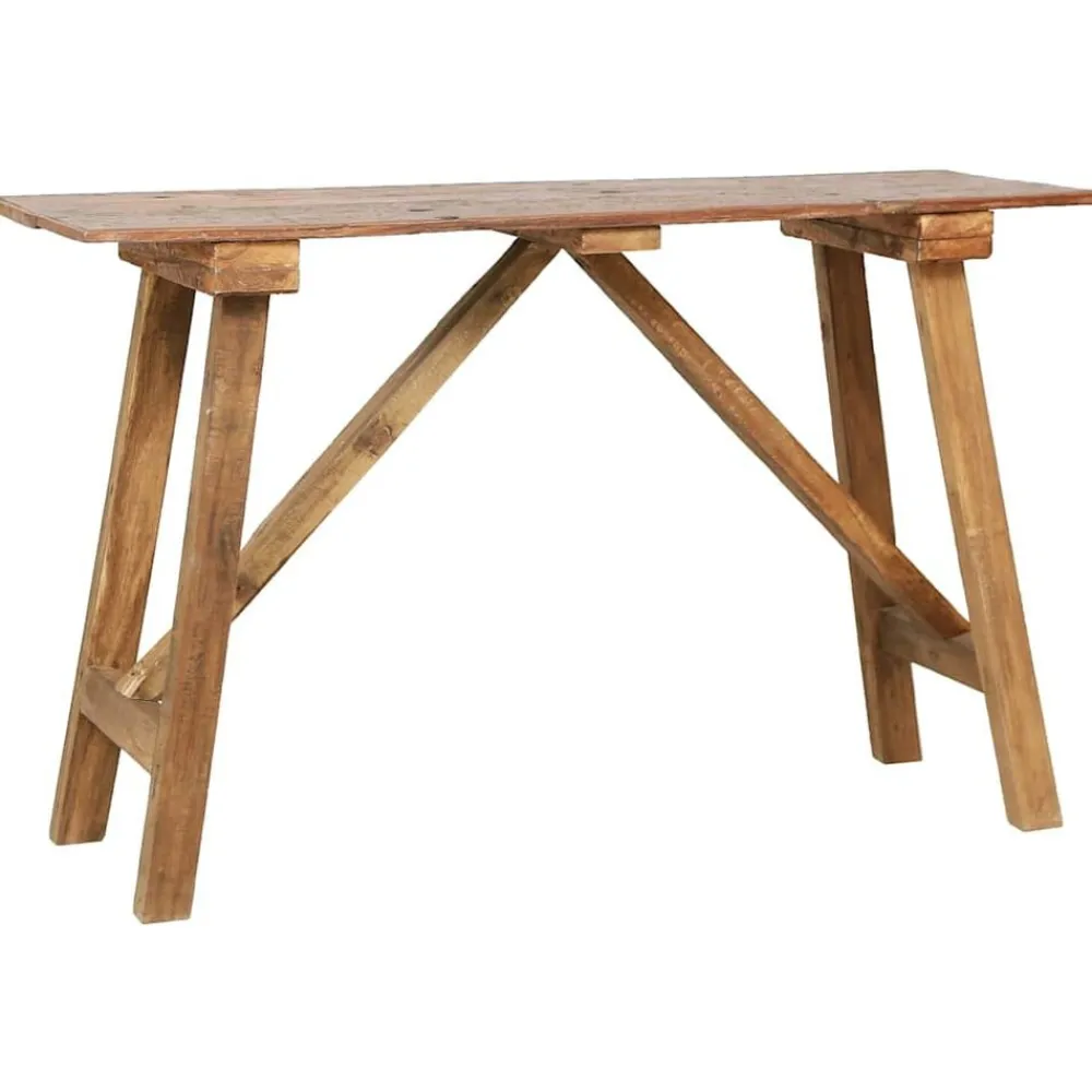 vidaXL Mesas-Mesa consola de madera reciclada mixta 130x40x80 cm