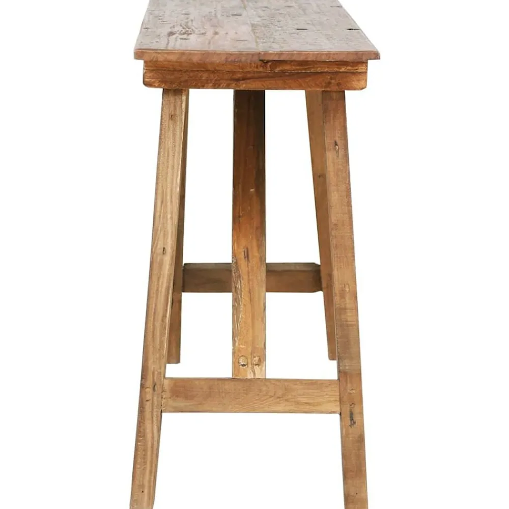 vidaXL Mesas-Mesa consola de madera reciclada mixta 130x40x80 cm