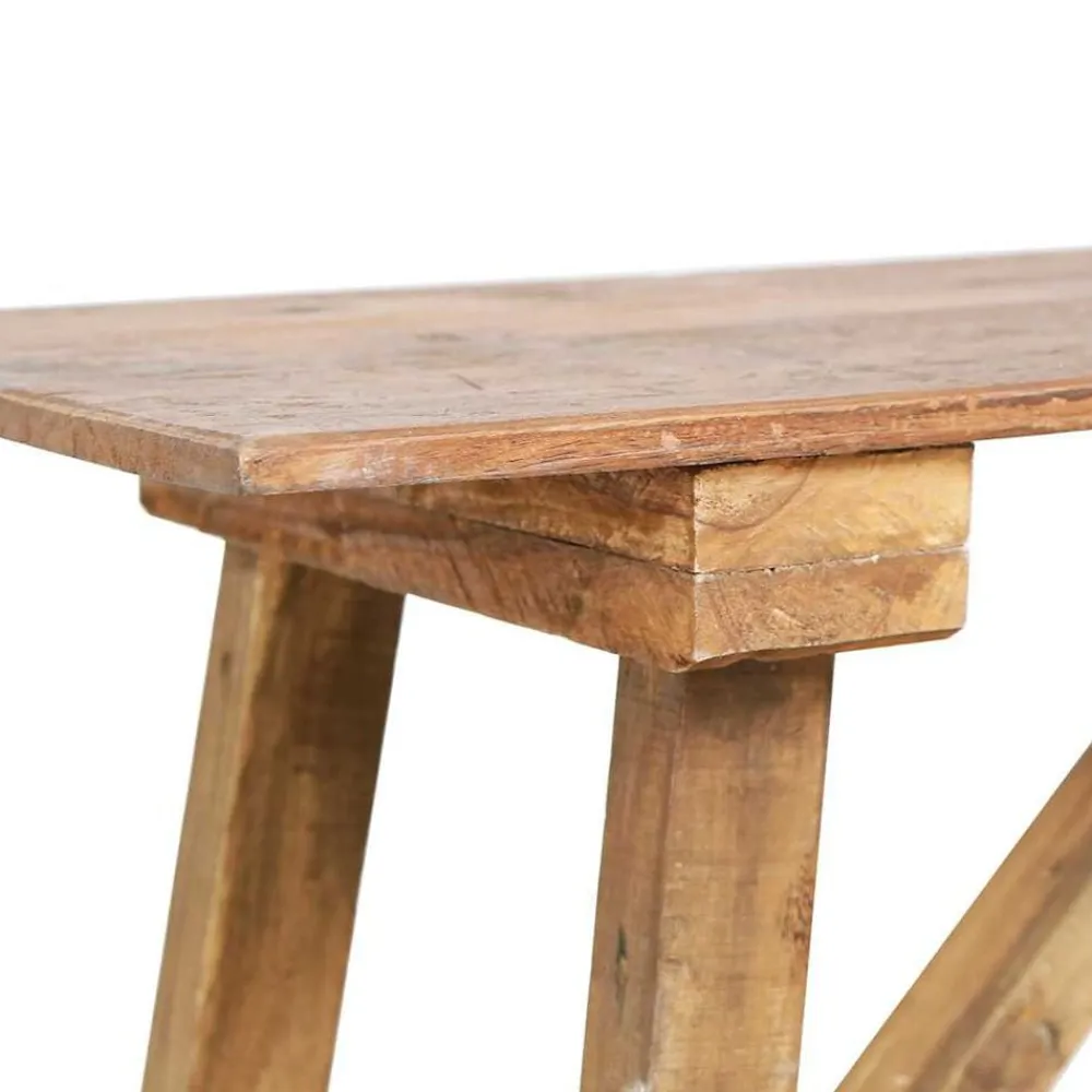 vidaXL Mesas-Mesa consola de madera reciclada mixta 130x40x80 cm