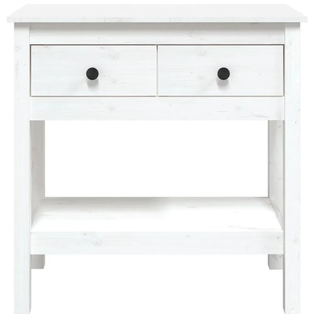vidaXL Mesa consola de madera maciza de pino 75x35x75 cm Blanco Hot